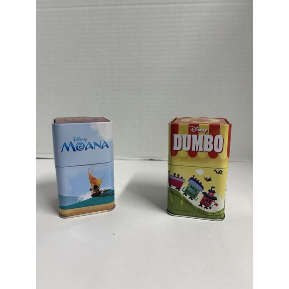 Lot of 2 Metal Tin Containers Moana & Dumbo - Picture 1 of 6